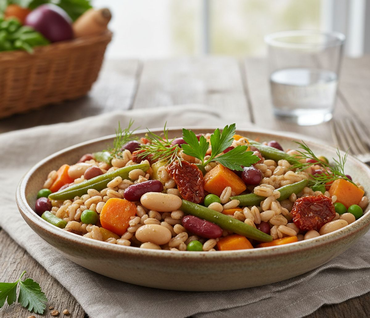 Petit épeautre aux haricots et légumes une recette automnale réconfortante