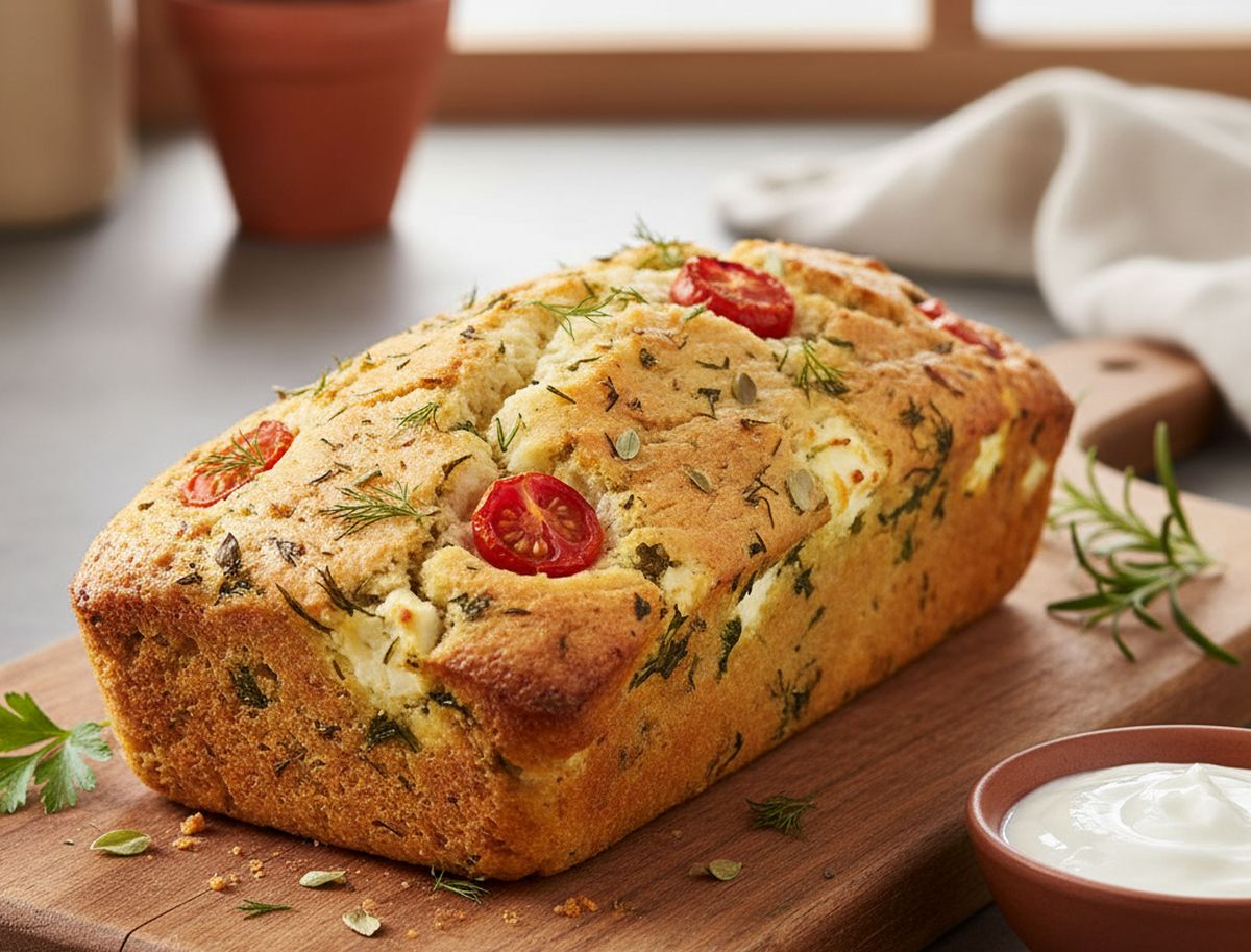 cake à la feta et aux herbes