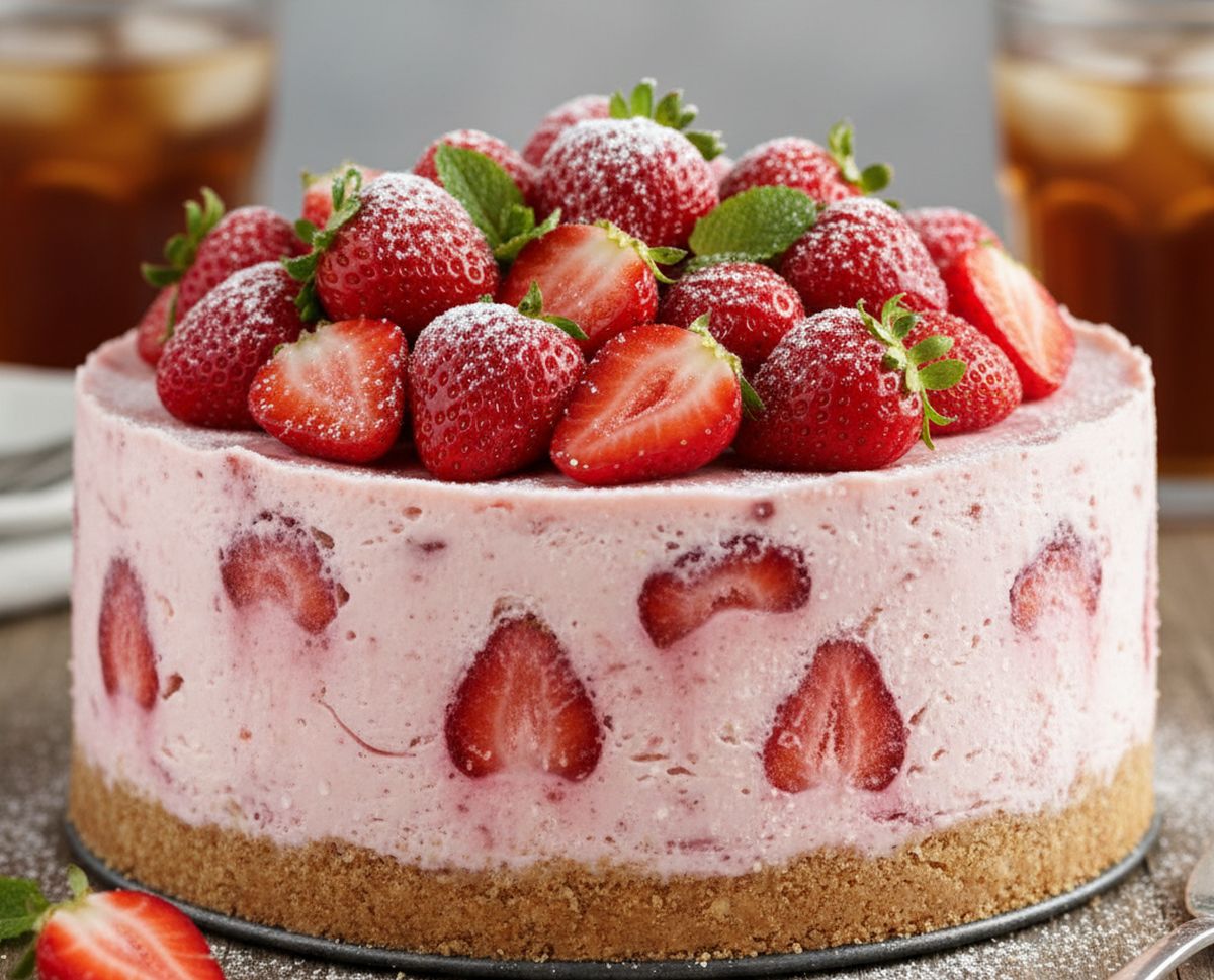 cheesecake glacé à la fraise