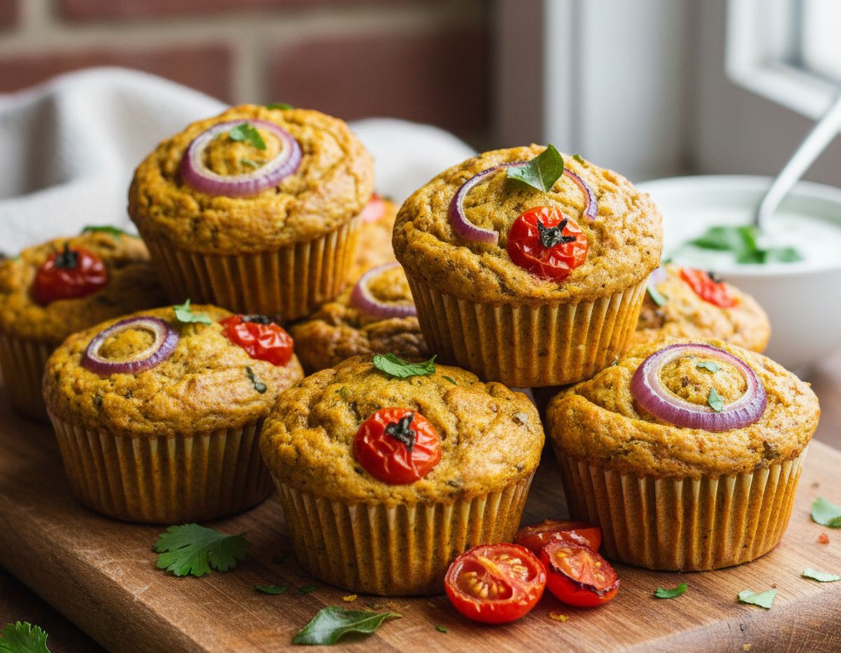 muffins aux tomates cerises oignons rouges et curry
