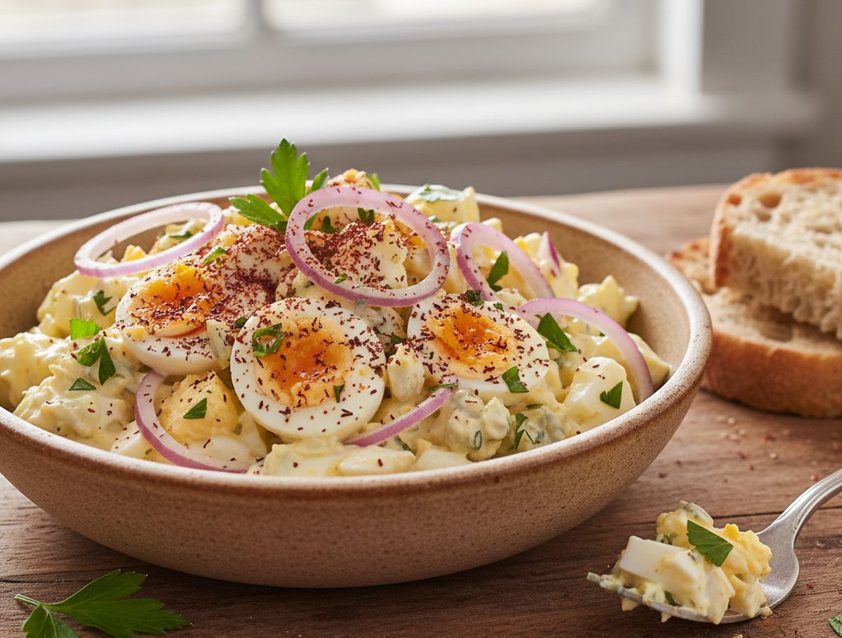 salade d'œufs et d'oignons au sumac