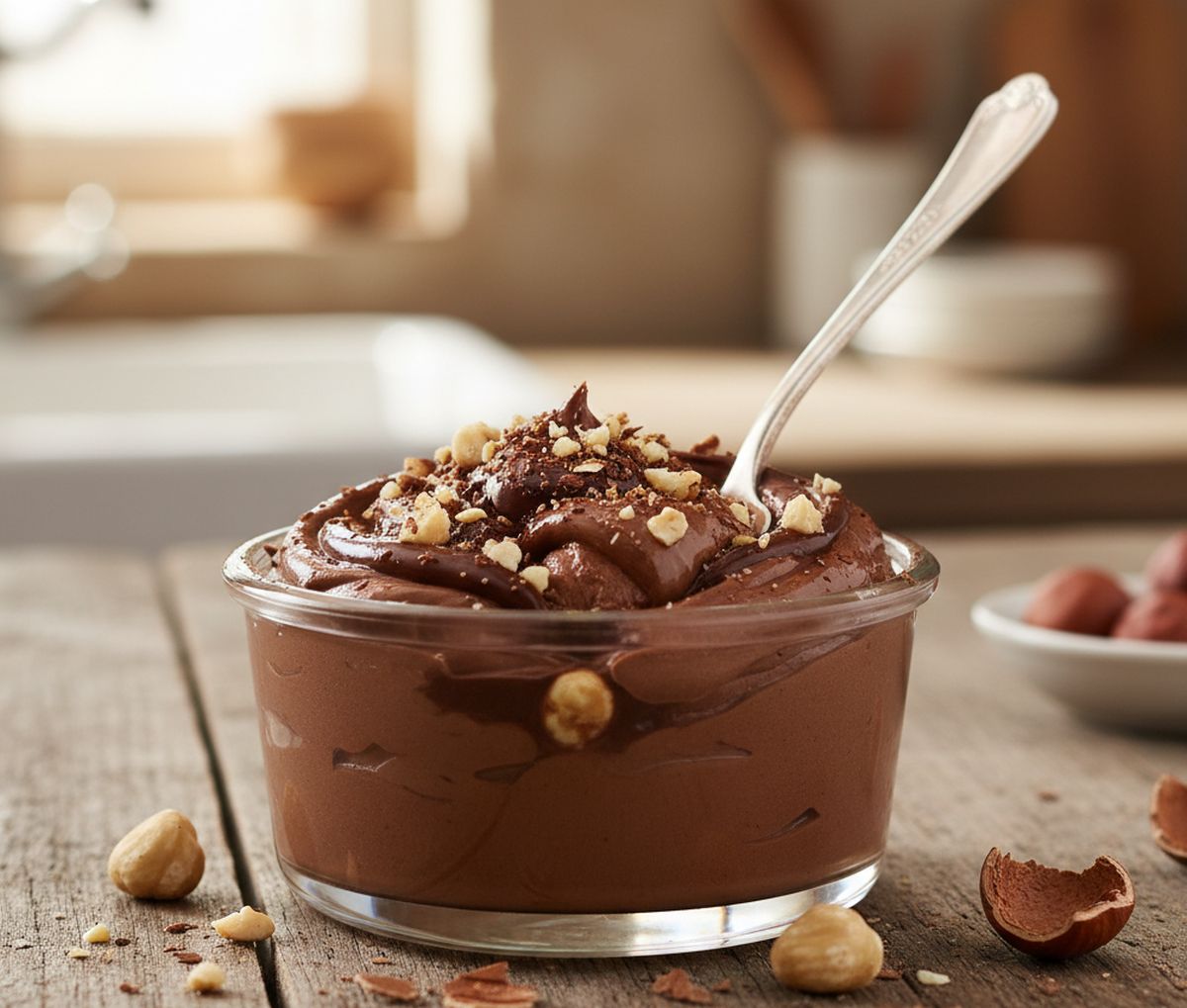 Crème dessert au chocolat et noisette végane recette simple et savoureuse