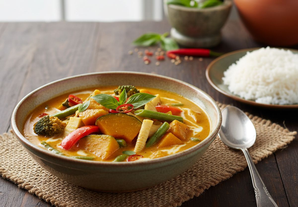 Recette curry thaï de potiron et légumes