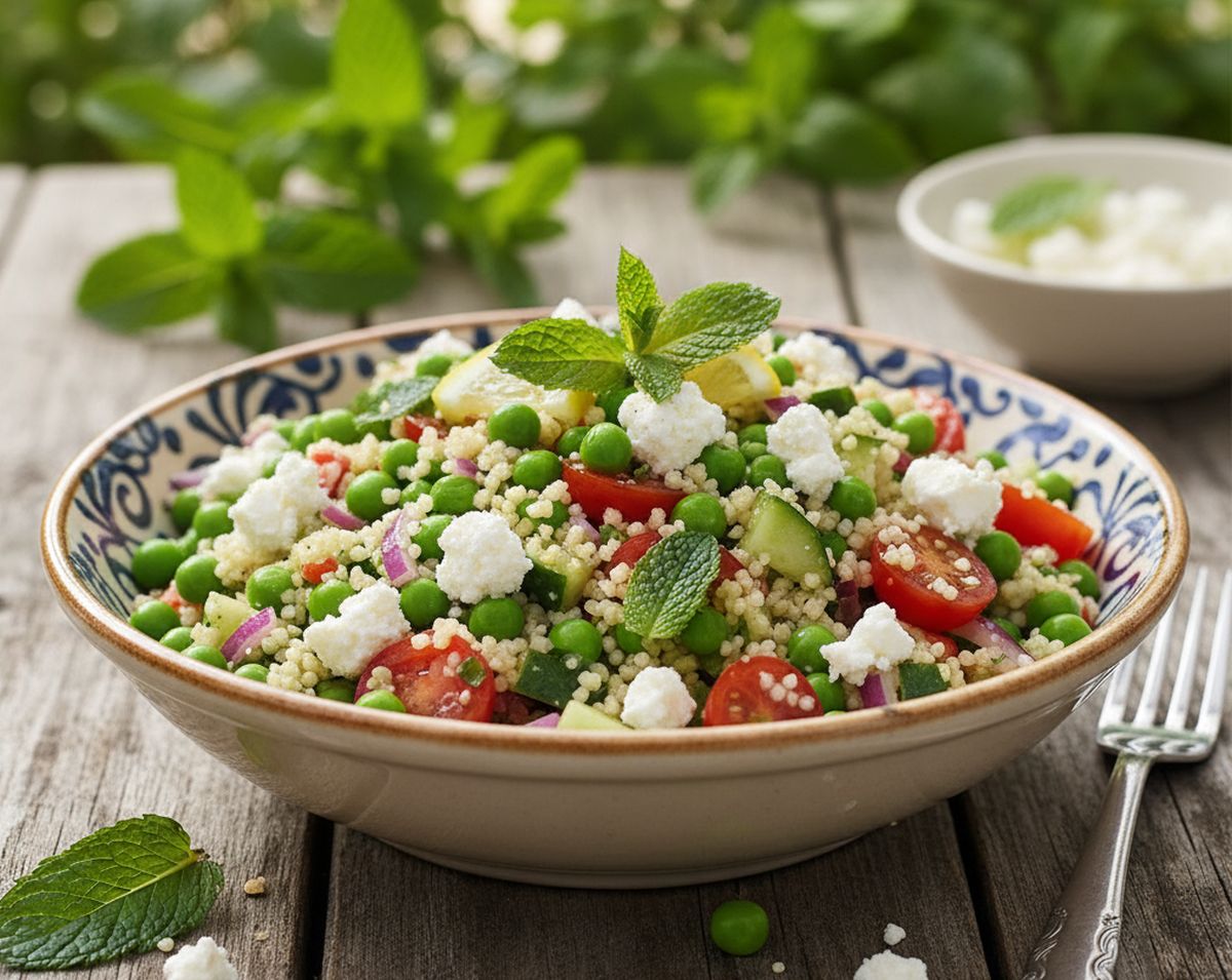 Taboulé aux petits pois, feta et menthe