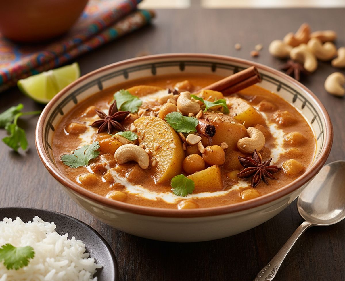 curry massaman de pois chiches aux pommes vegan