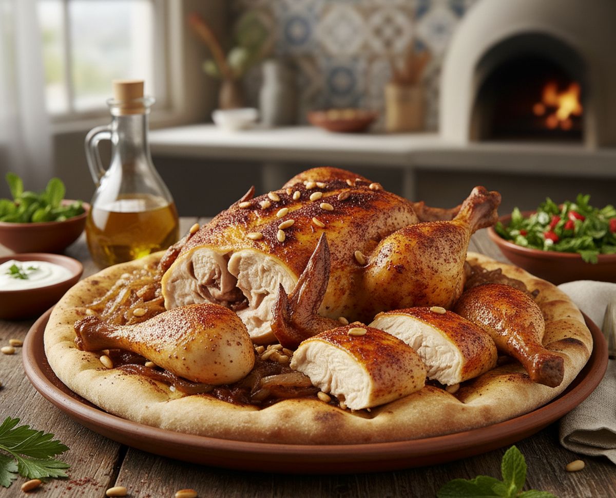 poulet palestinien au sumac et oignons musakhan