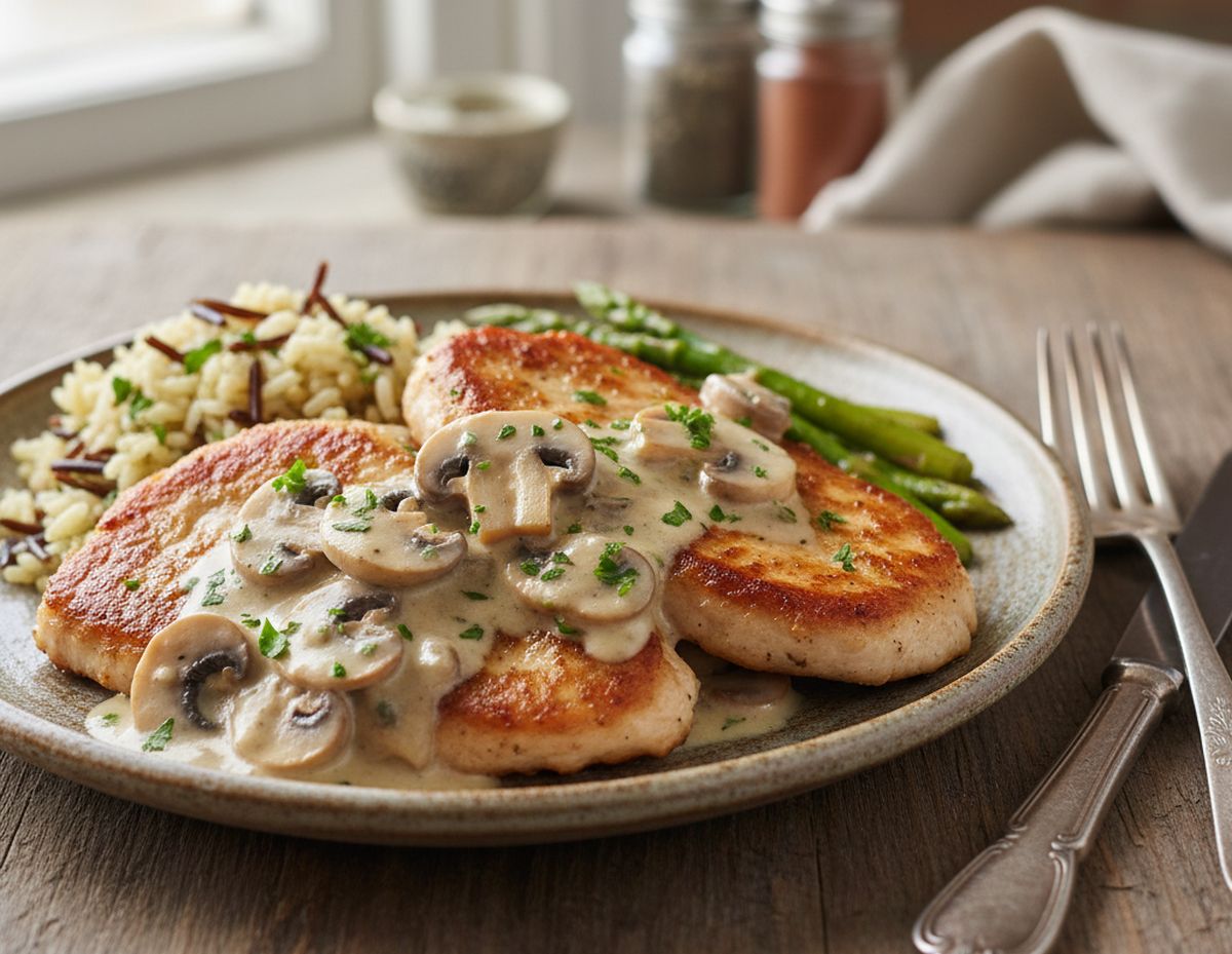 Recette escalope de dinde à la crème et aux champignons facile et rapide