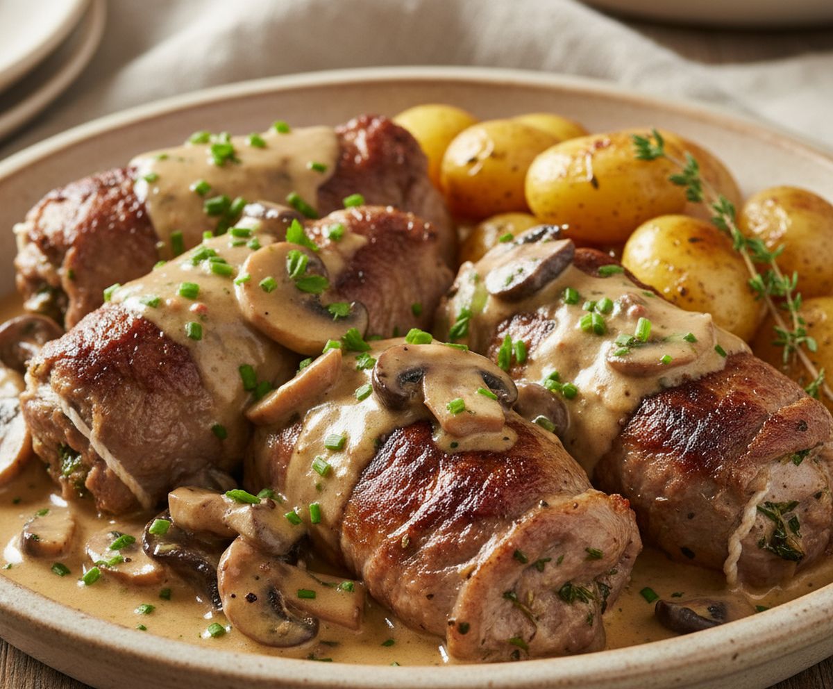 Recette paupiette de veau à la crème et champignons facile à réaliser