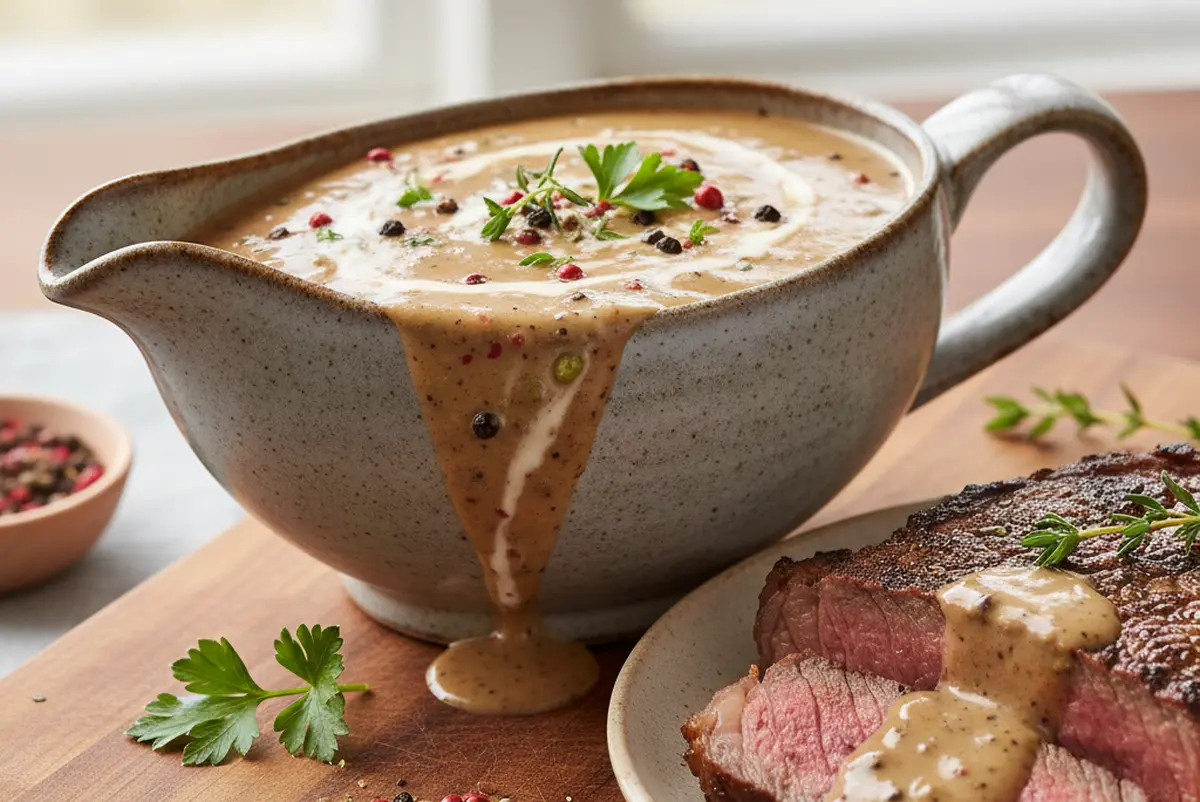 Sauce au poivre maison recette facile et crémeuse pour accompagner vos viandes