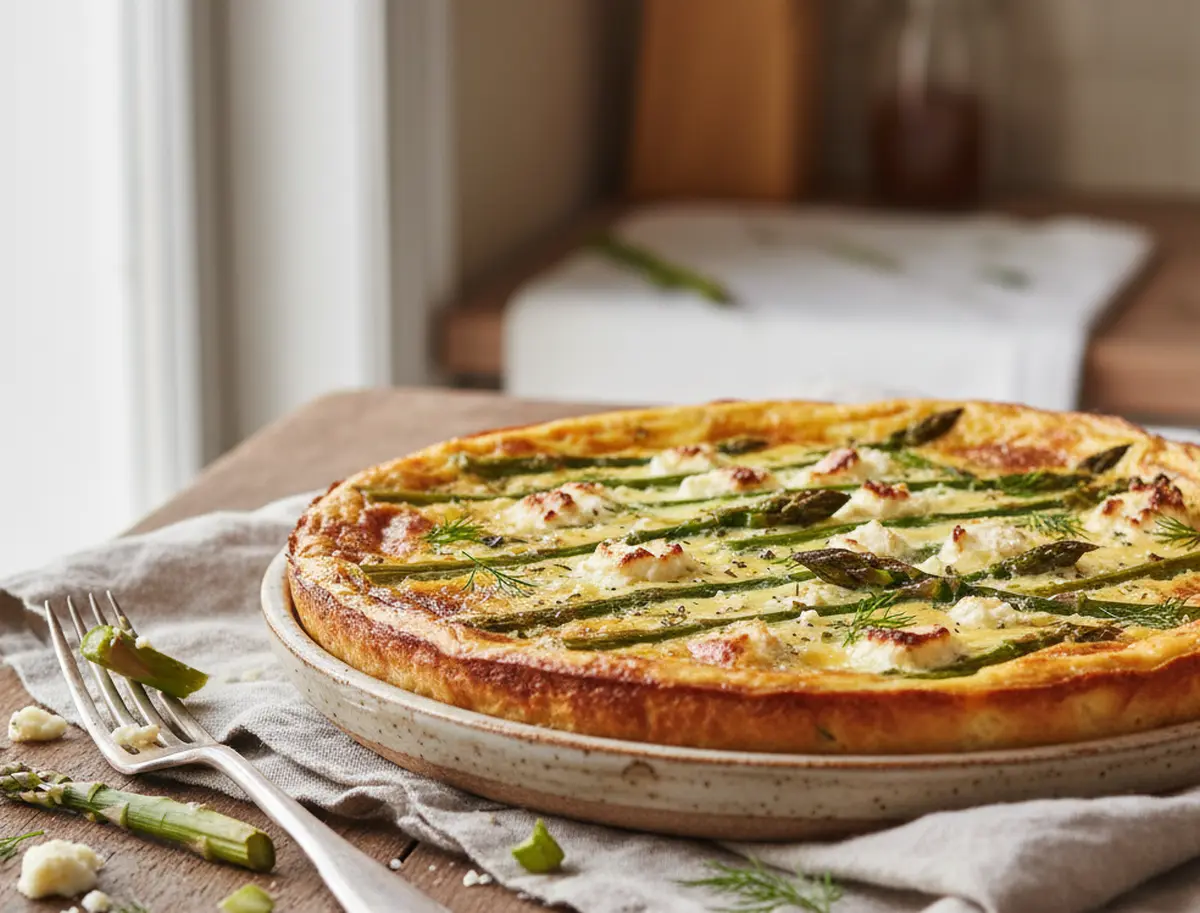 Quiche sans pâte aux asperges vertes : recette légère et rapide